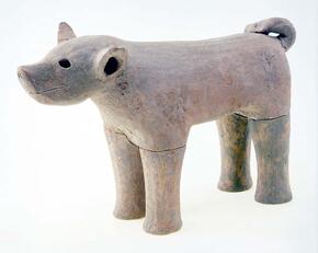 百舌鳥梅町窯跡犬形埴輪の写真