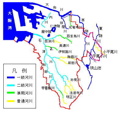 普通河川の地図