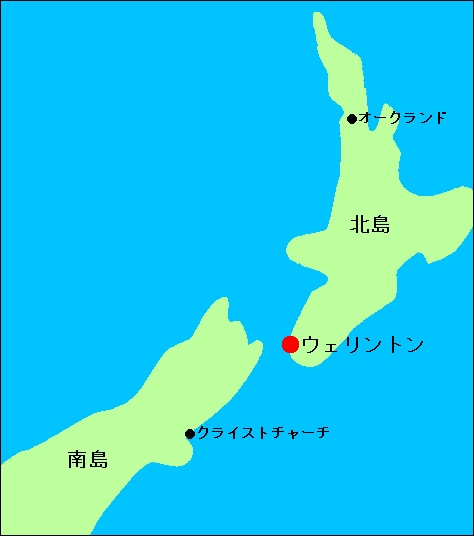 海外姉妹都市 ウェリントン市（ニュージーランド）の地図
