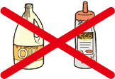 Botellas PET manchadas de aceite o grasa