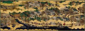 Folding screen painting of the Sumiyoshi Festival2