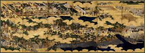 Folding screen painting of the Sumiyoshi Festival1