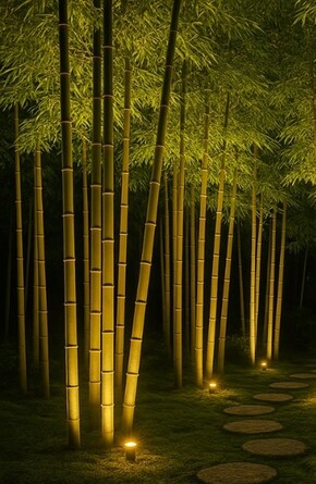ライトアップされた竹林のイメージ画像