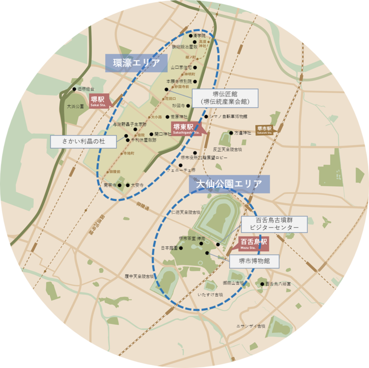 屋根のないミュージアム・堺イメージ図