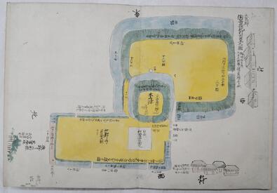 「大鳥郡陶器荘北村古塁之図」（『和泉国城館跡絵図』所収、大阪歴史博物館蔵）の画像