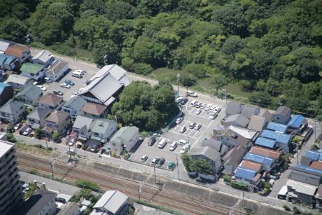 東の空から見た塚廻古墳