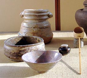 堺環濠都市遺跡から出土した茶陶の取り合わせの写真