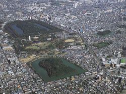 百舌鳥（もず）古墳群の上空写真