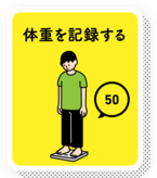 体重を記録する　50ポイント