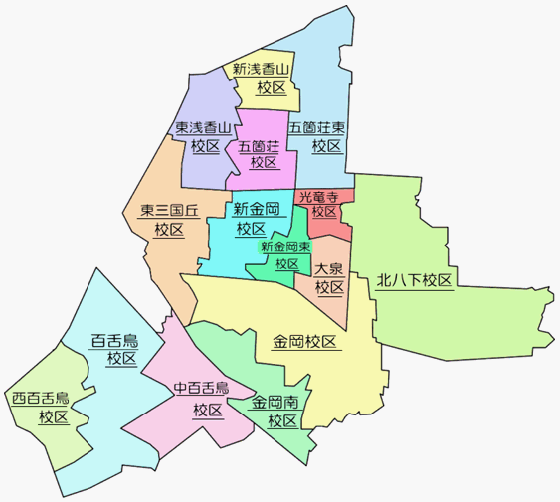 北区の校区地図のイラスト