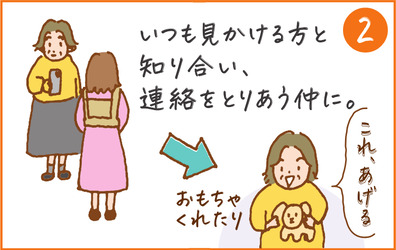 いつも見かける方と知り合い連絡を取り合う仲に