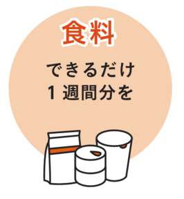 食料：できるだけ1週間分を