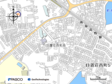 堺日置荘西町郵便局の地図画像