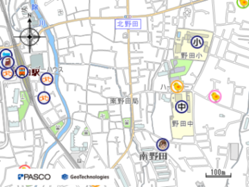 南野田郵便局の地図画像
