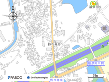 堺野々井郵便局の地図画像