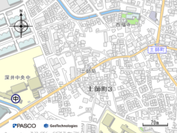 堺土師郵便局の地図画像