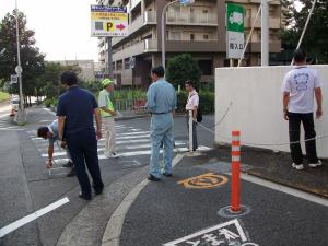 関係者合同での現地確認風景