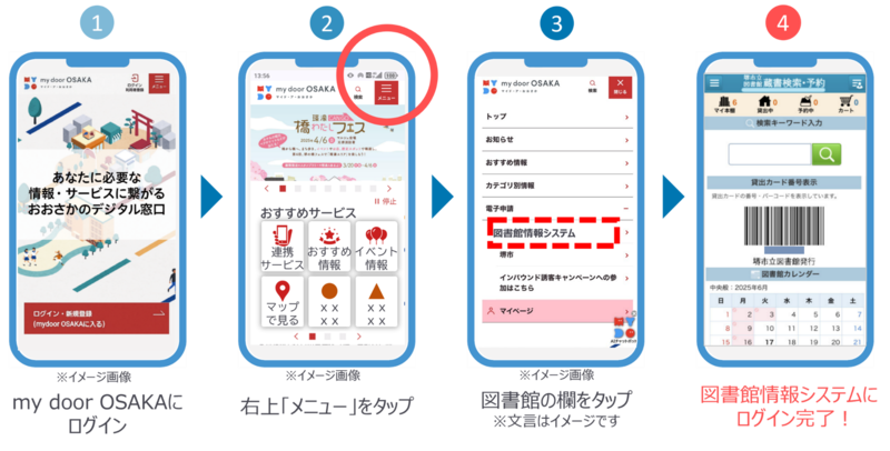 my&nbsp;door&nbsp;OSAKAログイン手順