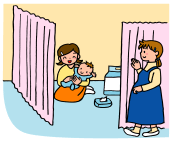 妊婦の安全確保のイラスト