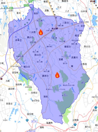 放火発生マップ　南区