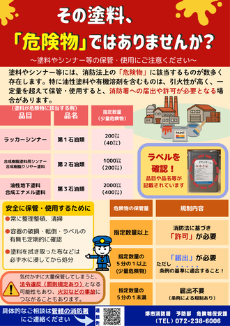 その塗料、「危険物」ではありませんか？