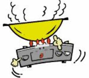 こんろから離れる場合は必ず火を止めましょう