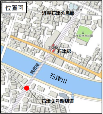 石津2号踏切道　位置図