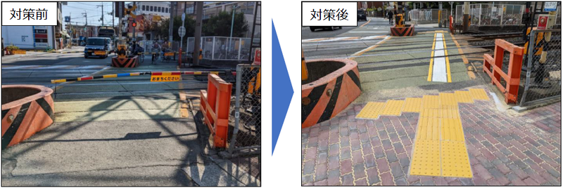 百舌鳥南一踏切道　施工前後写真