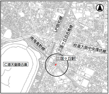 南海高野線　三国ヶ丘1号踏切道　位置図