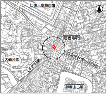JR阪和線　百舌鳥南一踏切道　位置図