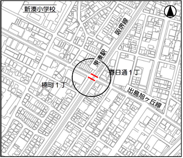 阪堺線　東湊1号踏切道　位置図