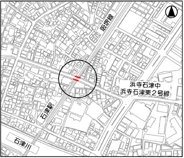 阪堺線　東湊3号踏切道　位置図