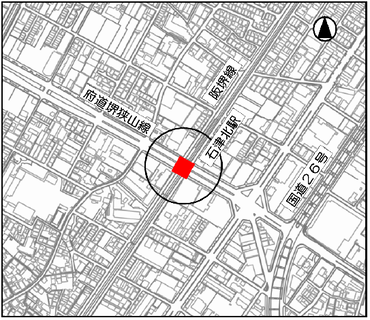阪堺線　東湊2-1号踏切道　位置図
