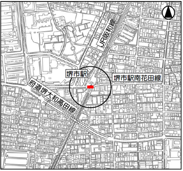 金岡南一踏切道　位置図