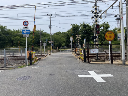 阪堺線　百舌鳥南二踏切道　施工前写真