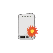 危険性があるモバイルバッテリーのイラスト
