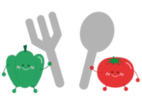 ピーマンとトマトのイラスト