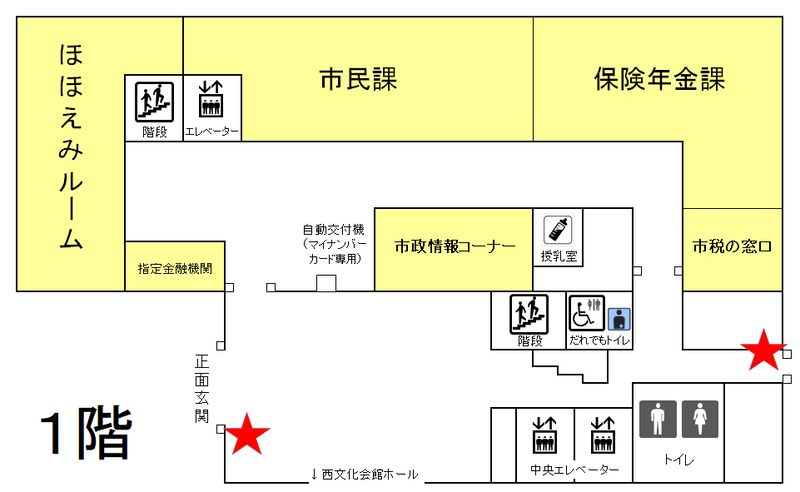 西区役所AED設置図