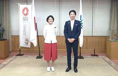 與那嶺 恵理選手　市長表敬訪問の画像