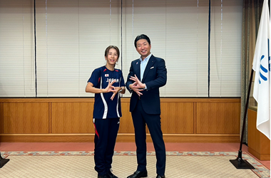 東京2025デフリンピックマラソン日本代表嶋田裕子選手による表敬訪問の画像