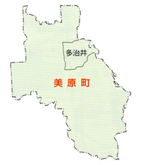 昭和32年4月1日現在の美原町の地図