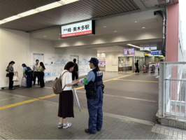 【栂・美木多駅】駅頭啓発