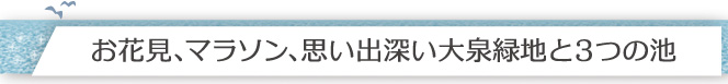 お花見、マラソン、思い出深い大泉緑地と3つの池