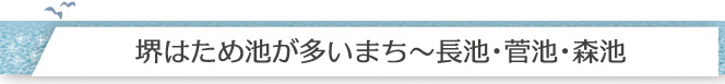 堺はため池が多いまち～長池・菅池・森池