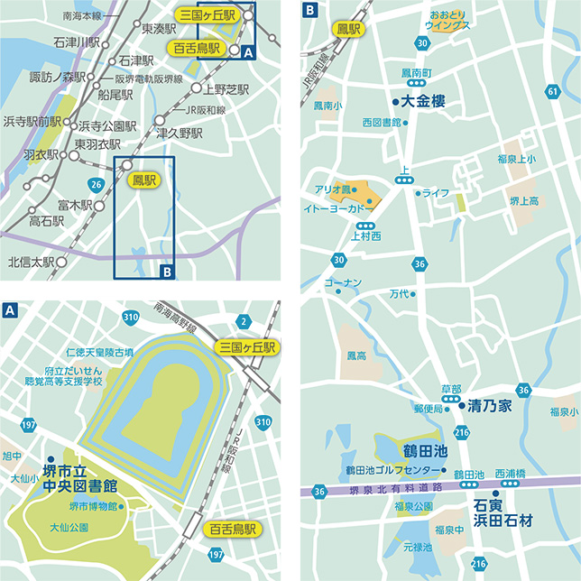 紹介した思い出の場所の地図