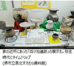 家の近所にあった「四ツ池遺跡」の展示も。弥生時代にタイムトリップ