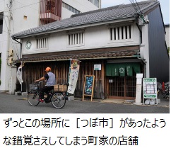 ずっとこの場所に［つぼ市］があったような錯覚さえしてしまう町家の店舗