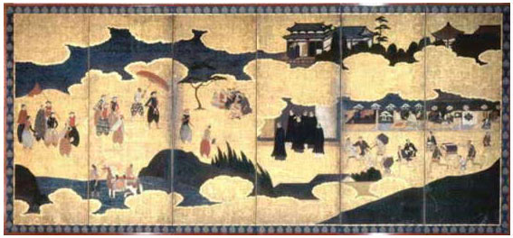 重要美術品 南蛮屏風 桃山時代 堺市博物館所蔵図