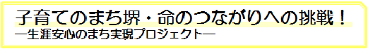 子育てのまち堺・命のつながりへの挑戦！―生涯安心のまち実現プロジェクト―