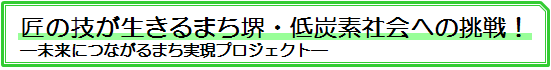 匠の技が生きるまち堺・低炭素社会への挑戦！―未来につながるまち実現プロジェクト―